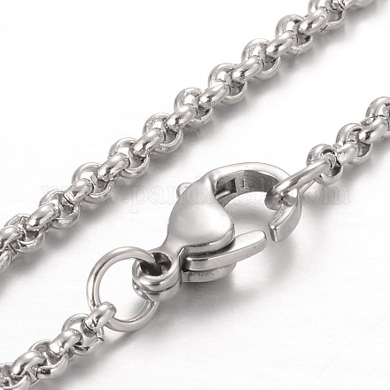 Collares de cadena de 304 acero inoxidable Rolo X-NJEW-JN01228-02-1