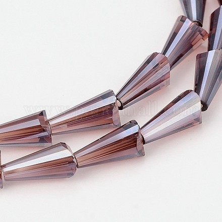 Electroplate Faceted Cone Glass Bead Strands EGLA-J071-AB10-1