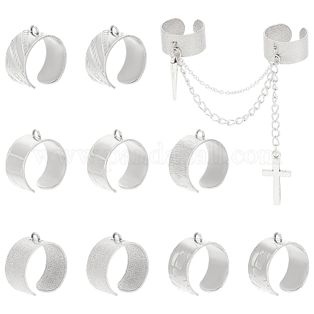 10 шт. 5 стиля 304 нержавеющая сталь открытые манжетные кольца компоненты STAS-UN0054-83P-1