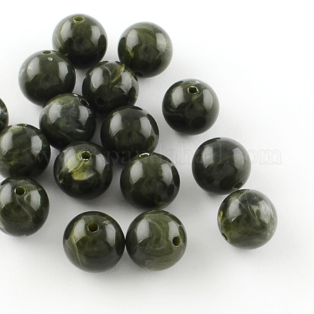 Piedras preciosas abalorios de imitación de acrílico redonda OACR-R029-6mm-20-1