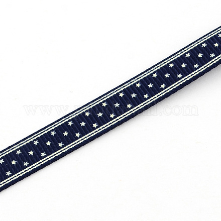 Seule tache visage étoile polyester imprimé ruban gros-grain OCOR-S027-9mm-05-1