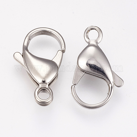304 Stainless Steel Lobster Claw Clasps STAS-O114-057P-B-1