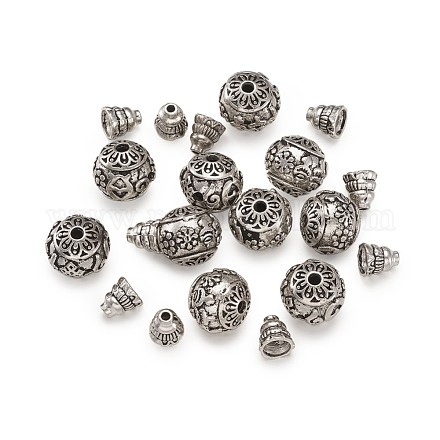 Bouddha millésime perles de laiton de style ensembles KK-TA0007-26AS-1
