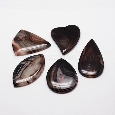 Natural Striped Agate/Banded Agate Pendants G-P155-06D-1