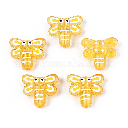 Эмалевые бусины ручной работы в технике лэмпворк LAMP-T023-26J-1