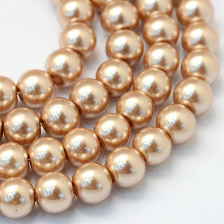 Chapelets de perles rondes en verre peint HY-Q003-4mm-11-1