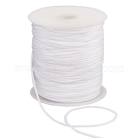 PH PandaHall 2mm White Nylon String Cord 100 Yards Nylon Beading String Wind Chimes String Chinese Knot Cord Necklace Cord Trim for Kumihimo Macrame Friendship Bracelet Wind Chimes Jewelry Making NWIR-WH0020-03A-1