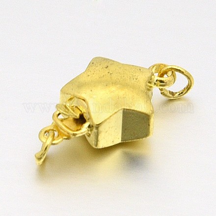 Golden Tone Brass Box Clasps X-KK60-G-1