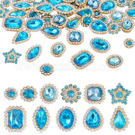 100 шт. пришивные стразы в форме капли/сердца/звезды GACR-TA0001-07F-1