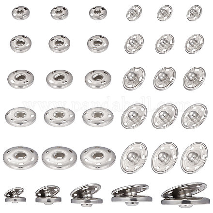 UNICRAFTALE 75 Sets 5 Style 202 Stainless Steel Sew-On Snap Buttons Metal Clothing Snaps Sewing Snaps Sewing Buttons for Sewing Clothing Coats Dress Sweater Crafts DIY Jewelry BUTT-UN0001-20-1