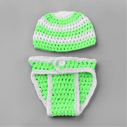 Costume de bonnet de bébé en crochet AJEW-R030-65-1
