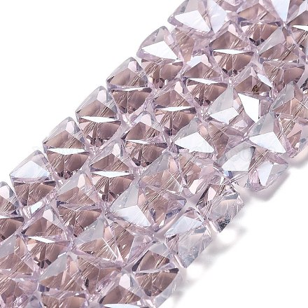 Стеклянные бусины с гальваническим покрытием  EGLA-P066-02A-PL02-1