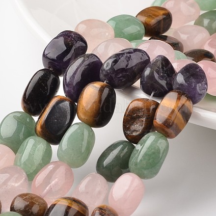 Nuggets pierre naturelle mixte chapelets de perles G-M350-01-1