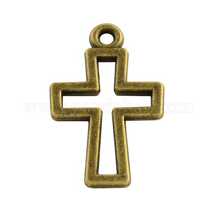In lega di stile tibetano ciondoli a croce latina TIBEP-Q040-010AB-NR-1