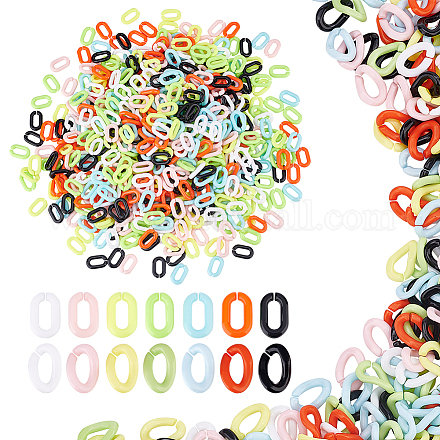 DICOSMETIC 1260Pcs 14 Style Opaque Acrylic Linking Rings SACR-DC0001-01-1
