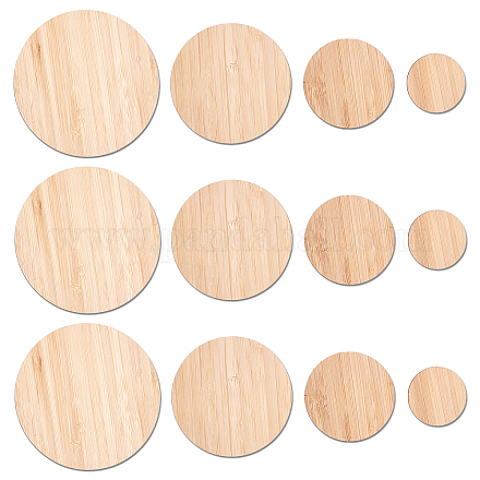 Tablas de madera redondas planas de olycraft para pintar AJEW-OC0001-96-1