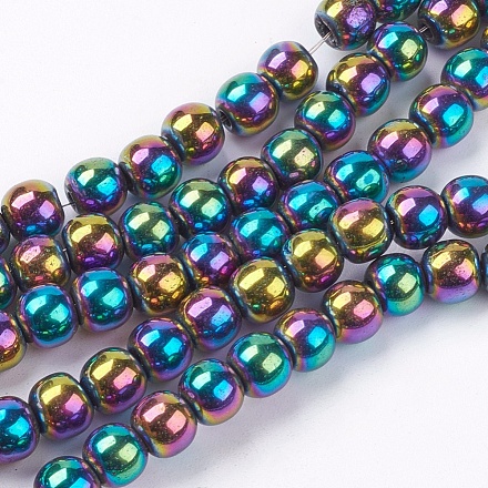 Chapelets de perles en hématite synthétique sans magnétiques G-S096-6mm-5-1