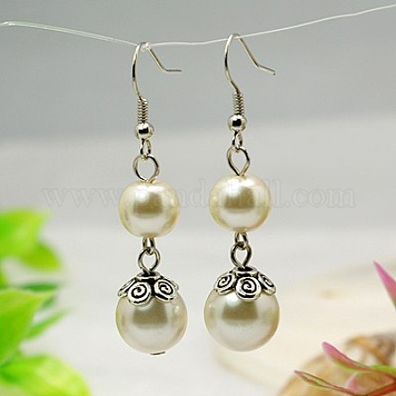 Trendy Glass Pearl Ball Dangle Earrings EJEW-JE00451-02-1