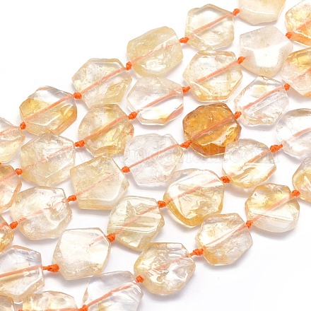 Chapelets de perles de citrine naturelle G-O170-08-1