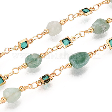 Квадратные звенья латунных стеклянных цепей ручной работы CHC-T017-02-1