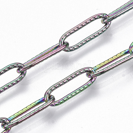 Revestimiento iónico (ip) 304 cadenas de clips de papel con textura de acero inoxidable CHS-S006-JN954-3-1