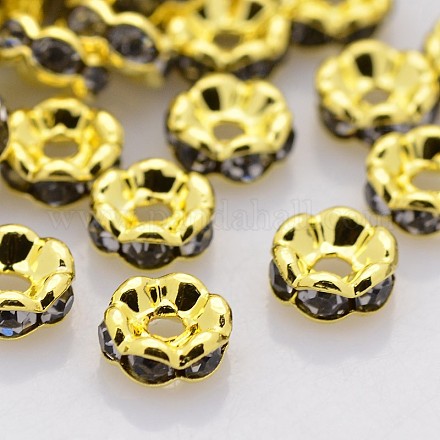Brass Rhinestone Spacer Beads RB-A014-L5mm-12G-NF-1
