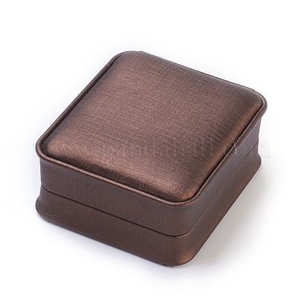 Cajas colgantes de joyería de madera cubierta de seda de imitación OBOX-F004-10A-1