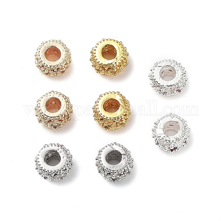 Perles de placage en laiton avec zircone cubique de micro pave KK-H451-02-1