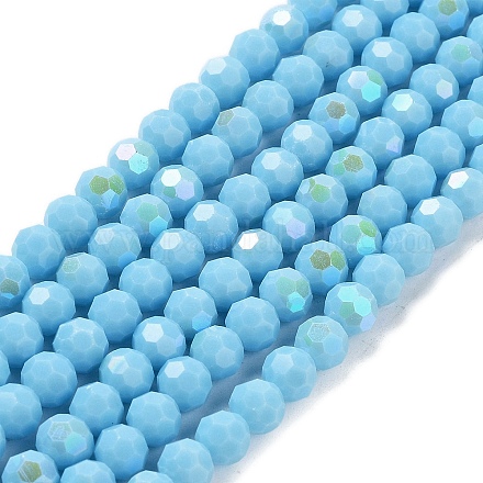 Chapelets de perles en verre opaques EGLA-A035-P8mm-L08-1