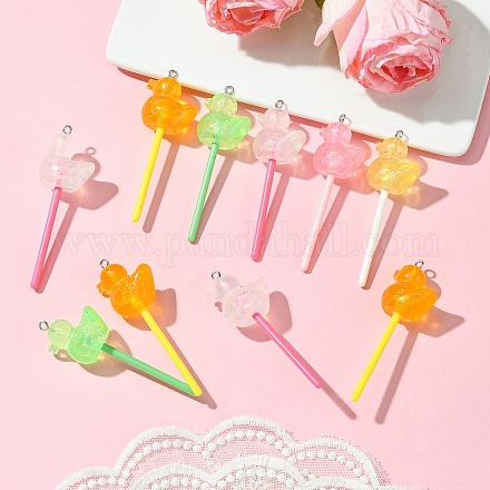 10 шт. большие подвески из светящейся полупрозрачной смолы FIND-FS0002-91B-1