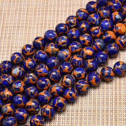 Synthetic Lapis Lazuli Round Bead Strands G-N0048-6mm-08-1