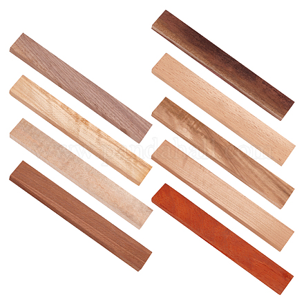 OLYCRAFT 9 Pcs 9 Colors Wood Pen Blanks Exotic Pen Blanks Kit Padauk Cherry Wood Black Walnut Maple Bench Rectangle Turning-Pen Blanks Unfinished Wood DIY Material for Hairpin Craft 7x1x0.4 Inch WOOD-OC0002-85-1