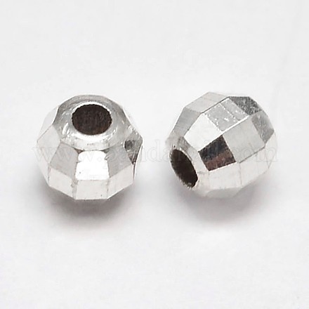 Faceted Round 925 Sterling Silver Beads STER-F012-02D-1