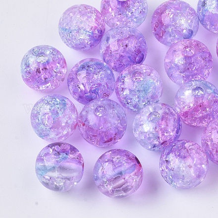 Perles en acrylique transparentes craquelées CACR-N002-10-1