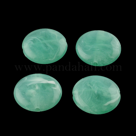 Flat Round Imitation Gemstone Acrylic Beads OACR-R051-22-1