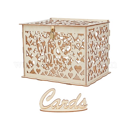 Caja de madera tallada AJEW-WH0021-27-1