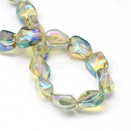 Chapelets de perles en verre électroplaqué X-EGLA-Q066-03-1