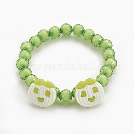 Bracelets extensibles en perles acryliques pour enfants BJEW-JB03887-04-1
