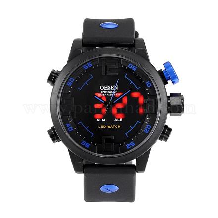 ファッションプラスチックメンズ電子腕時計  ブルー  270x22mm WACH-I005-01B-1