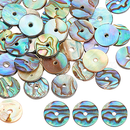 AHANDMAKER 40 Pieces Natural Abalone Shell Beads SSHEL-GA0001-04-1