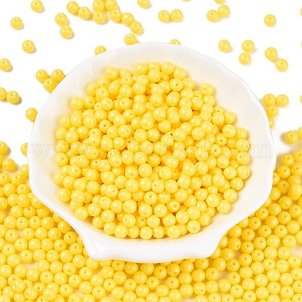 Непрозрачная выпечка окрашены стеклянные бусины DGLA-T004-02E-1