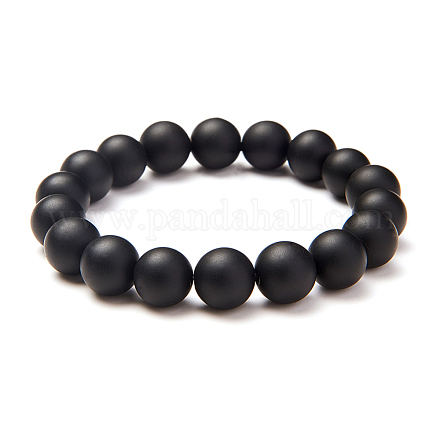 SUNNYCLUE Natural Black Agate Round Beads Stretch Bracelets BJEW-PH0001-10mm-23-1