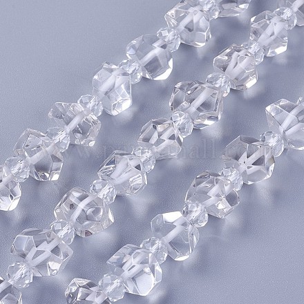 Chapelets de perles en cristal de quartz naturel G-F607-22-1