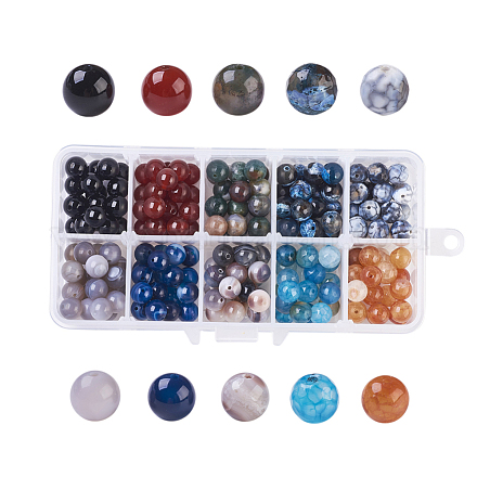 Perles d'agate naturelles G-JP0001-03-8mm-1