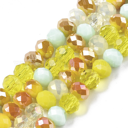 Chapelets de perles en verre électroplaqué EGLA-N002-12H-1