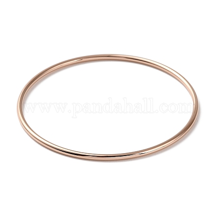 Placcatura ionica (ip) 304 braccialetto semplice da donna in acciaio inossidabile BJEW-F461-01A-RG-1