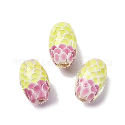 Двухцветные бусины лэмпворк ручной работы LAMP-K042-01G-1