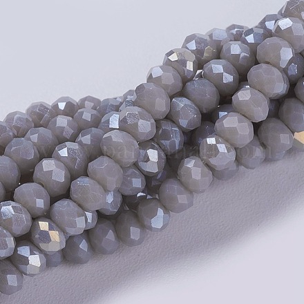 Electroplate Glass Beads Strands GLAA-F076-FR06-1
