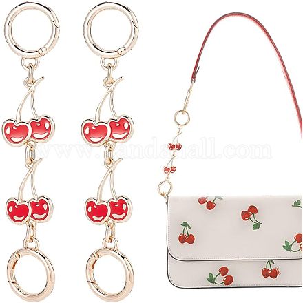 Цепочки из сплава эмали с вишневым звеном для кошельковых цепочек PURS-WH0001-41-1
