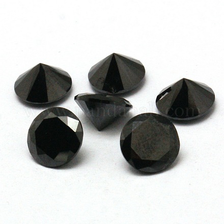 ダイヤモンド形A級キュービックジルコニアカボション  多面カット  ブラック  7mm X-ZIRC-M002-7mm-008-1